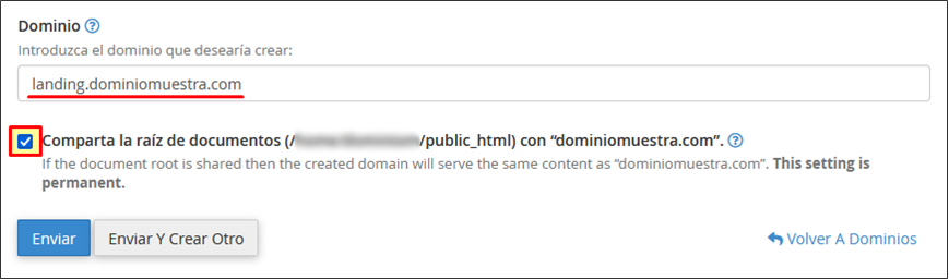 Deshabilitar Comparta la raíz de documentos