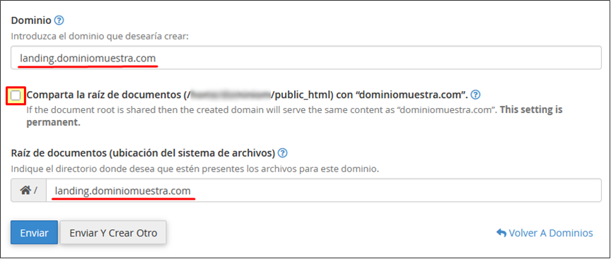 Deshabilitar Comparta la raíz de documentos
