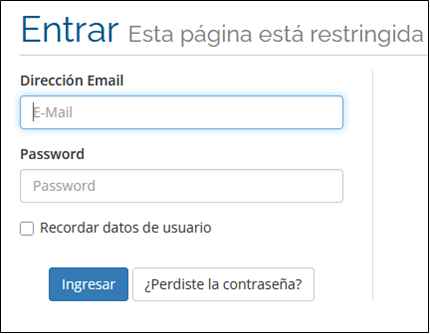 Formulario de login