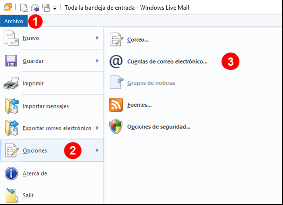 Editar configuración de cuenta en Windows Live Mail - Conocimiento -